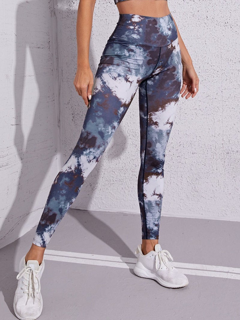 New Style Tie-Dye High-Waisted Hip-Lifting Tight-Fitting Women'S Sports Fitness Pants Quick-Drying Running Yoga Pants - Image 5